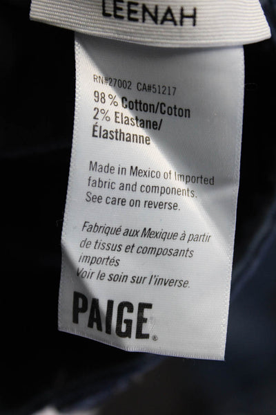 Paige Womens Blue Dark Wash High Rise Wide Leg Denim Jeans Size 29