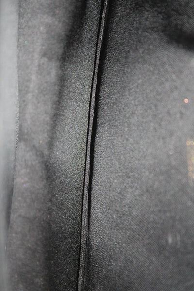 Gucci Womens Vintage Satin GG Flap Pouch Wallet Clutch Handbag Black