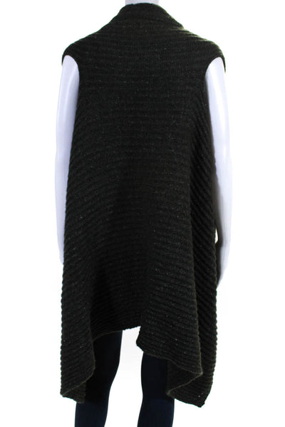 BCBGMAXAZRIA Women's Sleeveless Open Front Knit Cardigan Sweater Black Size S/M