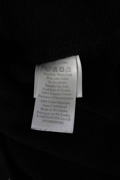 Everlane Womens Organic Cotton Round Neck Pullover Sweatshirt Top Black Size XS