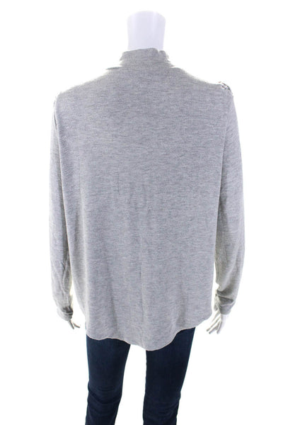 Generation Love Womens Laced Sleeve Choker V Neck Jersey Sweater Gray Size Large