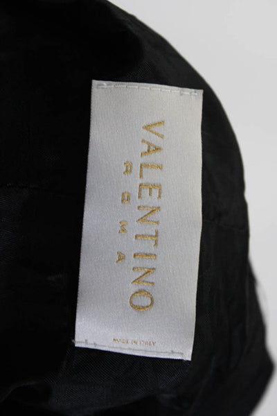 Valentino Roma Womens Wool Blend Notch Collared Button Up Blazer Black Size 8