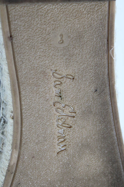 Sam Edelman Womens Leather Snakeskin Print Espadrille Flats Brown Pink Size 8