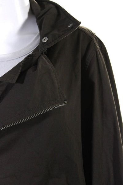 Allsaints Womens Gray Cotton Collar Full Zip Long Sleeve Parka Jacket Size S