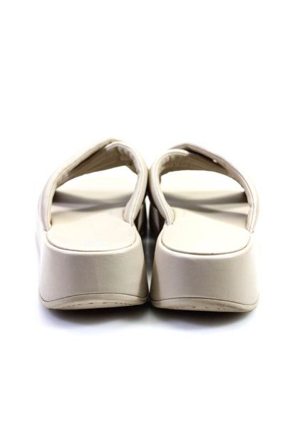 FitFlop Womens Matte Beige Criss Cross Strap Platform Wedge Heels Shoes Size 10