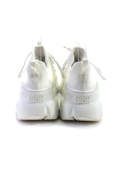 Dior Womens Leather Constrast Lace Up D Connect  High Top Sneakers Off White Siz