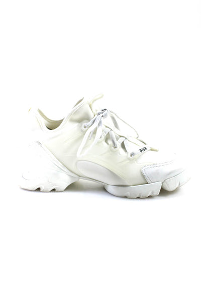 Dior Womens Leather Constrast Lace Up D Connect  High Top Sneakers Off White Siz