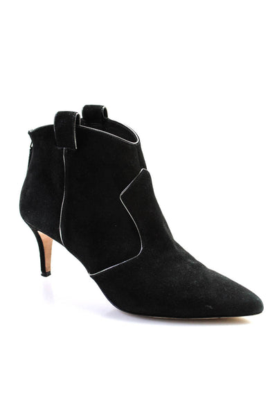Veronica Beard Womens Suede Pointed Toe Western Ankle Boots Black Size 39 9