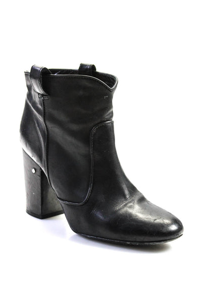 Laurence Dacade Womens Leather Round Toe Pull On Ankle Boots Black Size 39 9