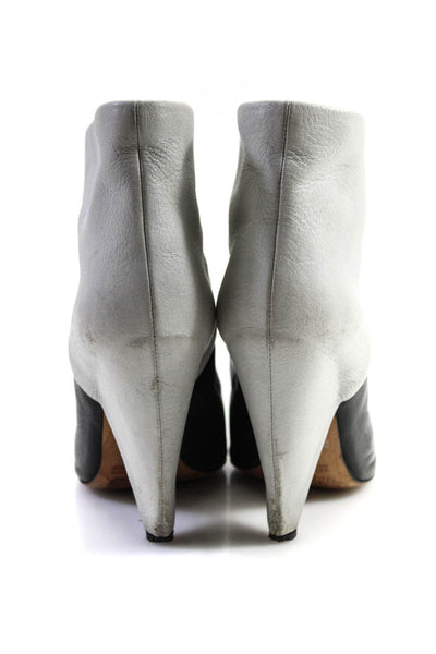 IRO Womens Leather Pointed Toe Pull On Ankle Boots White Black Size 39 9