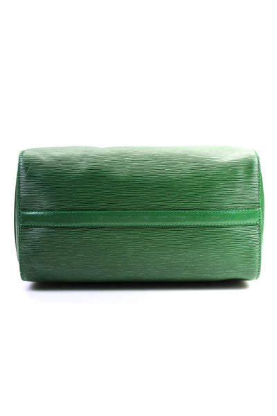 Louis Vuitton Womens Epi Leather Speedy 30 Side Pocket Handbag Leather Green