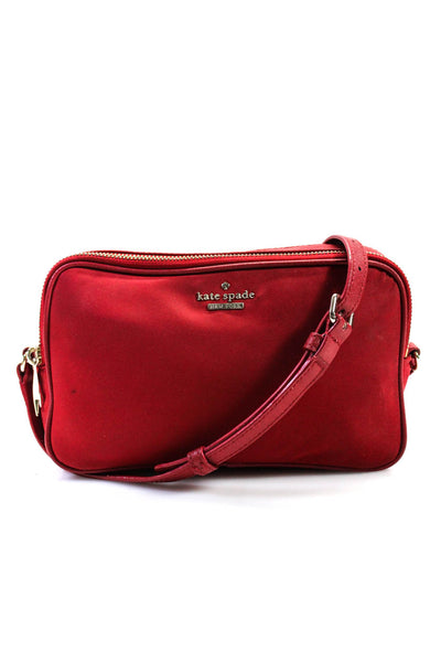 Kate Spade New York Womens Single Strap Double Zip Handbag Red Small