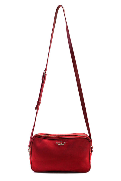 Kate Spade New York Womens Single Strap Double Zip Handbag Red Small