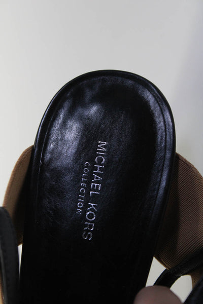 Michael Kors Collection Womens Elastic Ankle Strap Stiletto Sandals Black 41 11