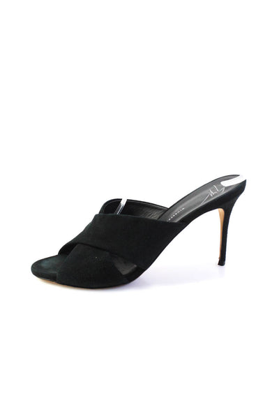 Giuseppe Zanotti Design Womens Stiletto Mules Sandals Black Suede Size 41 11