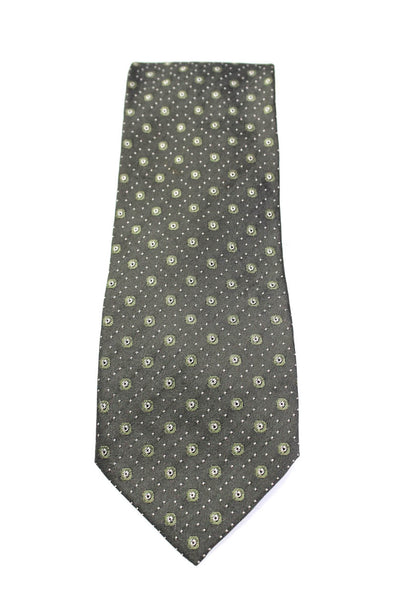 Comme Des Garcons Mens Silk Novelty Printed Classic Neck Tie Green Size OS