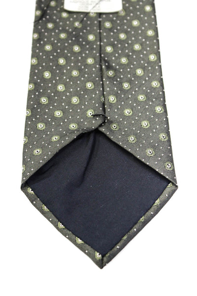 Comme Des Garcons Mens Silk Novelty Printed Classic Neck Tie Green Size OS