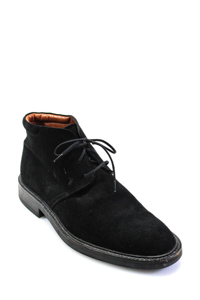 Tods Mens Suede Lace Up Chukka Ankle Boots Black Size 8.5