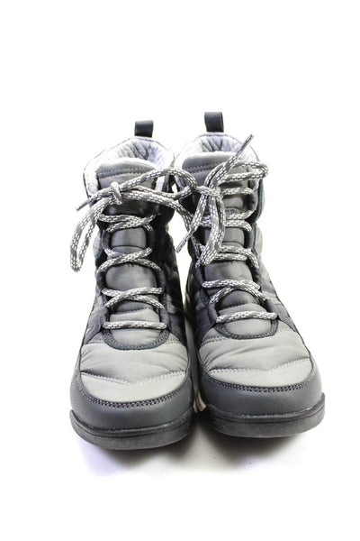 Sorel Womens Round Toe Colorblock Lace-Up Tied Ankle Snow Boots Gray Size 7.5