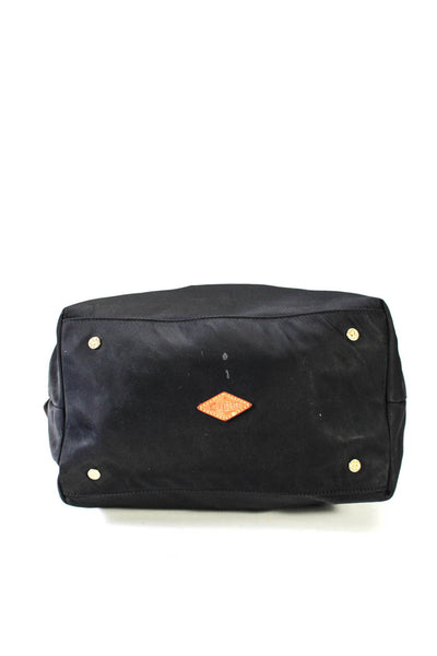 MZ Wallace Womens Two-Toned Zip Up Top Handle Shoulder Bag Black