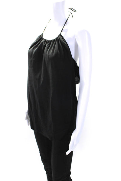 Rag & Bone Womens Black Silk Halter Open Back Sleeveless Blouse Top Size M