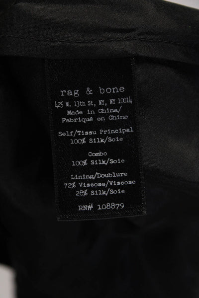 Rag & Bone Womens Black Silk Halter Open Back Sleeveless Blouse Top Size M