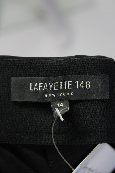 Lafayette 148 New York Womens Tapered Pleated Dress Pants Black Size 14