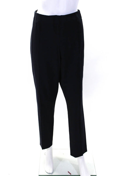 Lafayette 148 New York Womens Wool Elastic Waist Tapered Trousers Navy Size 12