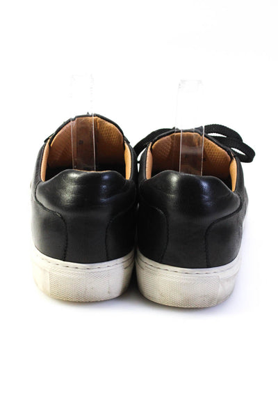 Santorini Mens Leather Round Toe Lace-Up Tied Slip-On Sneakers Black Size 9.5