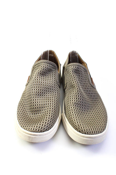 OluKai Womens Mesh Net Faux Leather Slip On Sneakers Brown Size 38 8