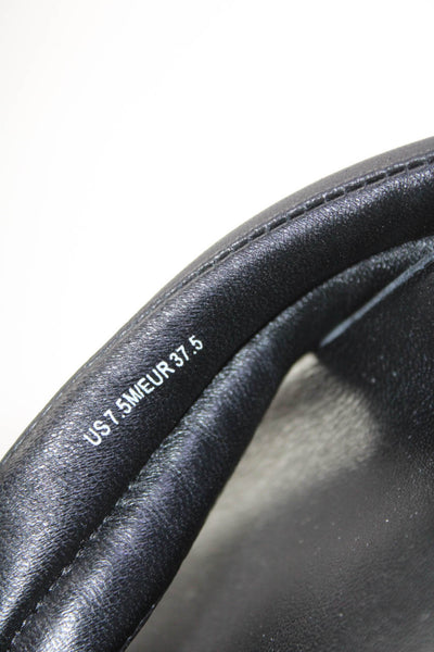 Vince Womens Platform Flip Flops Leather Straw Black Size 7.5 US