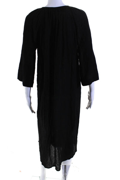 Velvet Womens Long Sleeve V Neck Long Dress Black Blue Size XS