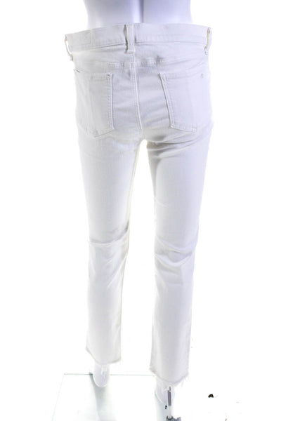 Rag & Bone Womens High Rise Raw Hem Cropped Skinny Jeans White Size 31