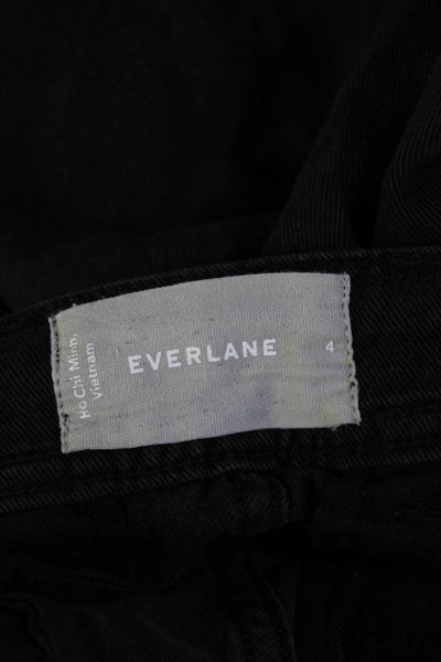 Everlane Womens High Waist Flat Front Skinny Leg Pants Denim Black Size 4