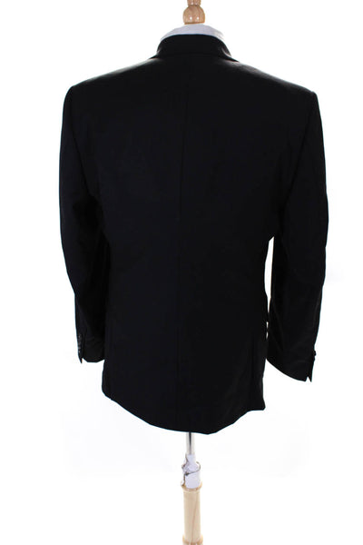 Calvin Klein Men's Collared Long Sleeves Lined Two Button Jacket Black Size 40