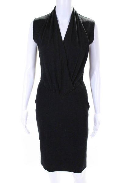 Givenchy Womens Stretch Wool Knit V-Neck Sleeveless Maxi Dress Black Size M