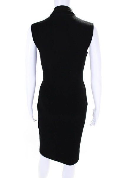 Givenchy Womens Stretch Wool Knit V-Neck Sleeveless Maxi Dress Black Size M