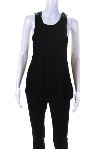 Chan Luu Womens Sleeveless Cropped Pullover Tank Top Black Size Small