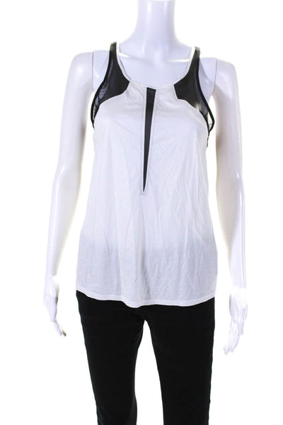 Helmut Lang Womens Crew Neck Pullover Tank Top White Black Size Small