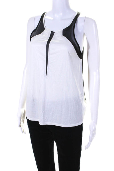 Helmut Lang Womens Crew Neck Pullover Tank Top White Black Size Small