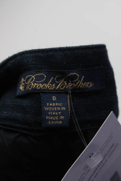 Brooks Brothers Women's Flat Front Straight Leg Dark Wash Denim Pant Size 8