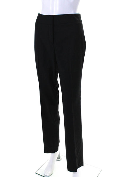 Escada Womens Wool Hook Close Flat Front Mid-Rise Trousers Pants Black Size 36