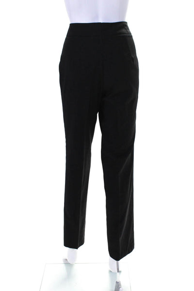 Escada Womens Wool Hook Close Flat Front Mid-Rise Trousers Pants Black Size 36