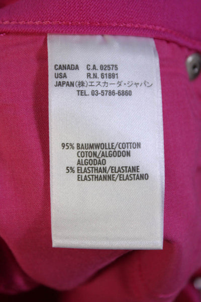 Escada Womens Cotton Denim Five Pocket Mid-Rise Skinny Jeans Pink Size 36