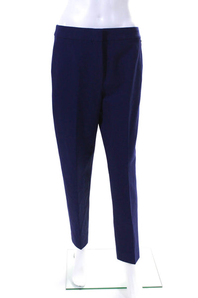 Max Mara Womens Flat Front Two Pocket Tapered Pants Trousers Blue Size M