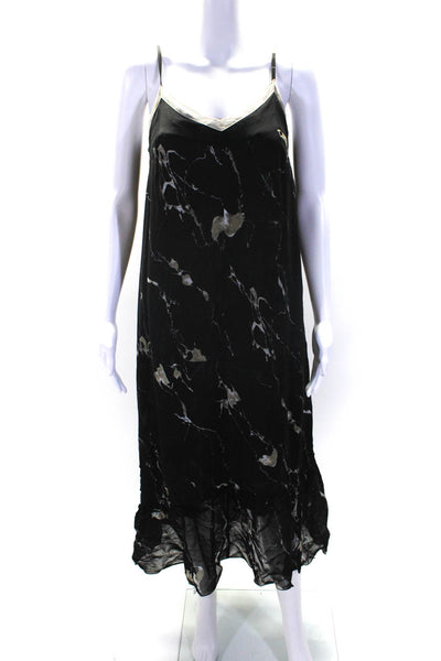 Pas De Calais Womens Marble Print Spaghetti Strap Dress Black White Size EUR 36