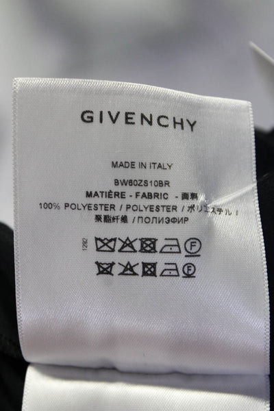 Givenchy Womens Long Sleeves Accordion Pleat Trim Blouse Black Size EUR 36