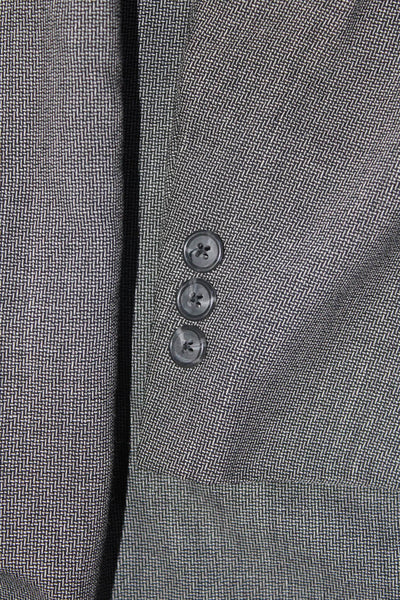 Monsieur Givenchy Mens Three Button Notched Lapel Blazer Jacket Gray Wool IT 50