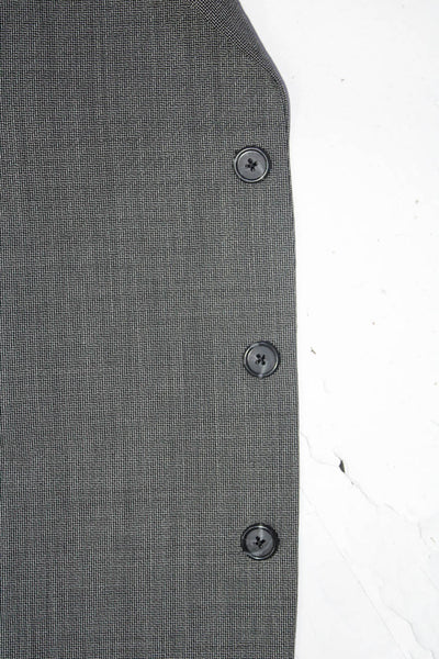 Monsieur Givenchy Mens Three Button Notched Lapel Blazer Jacket Gray Wool IT 50