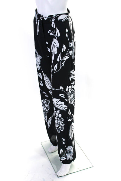 Alvin Valley Womens Floral Print Wide Leg Pants Black White Size EUR 36